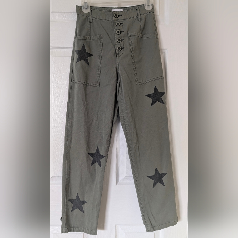 Pistola Tammy High Waisted Straight Leg Pants, Royal Honor Cotton Size 24 - Picture 5 of 16